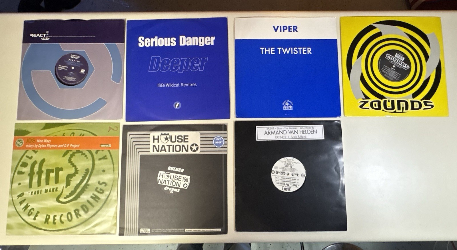 Lot Of (7) Vintage 12” Records House Music/Trance Imports Excellent Condition