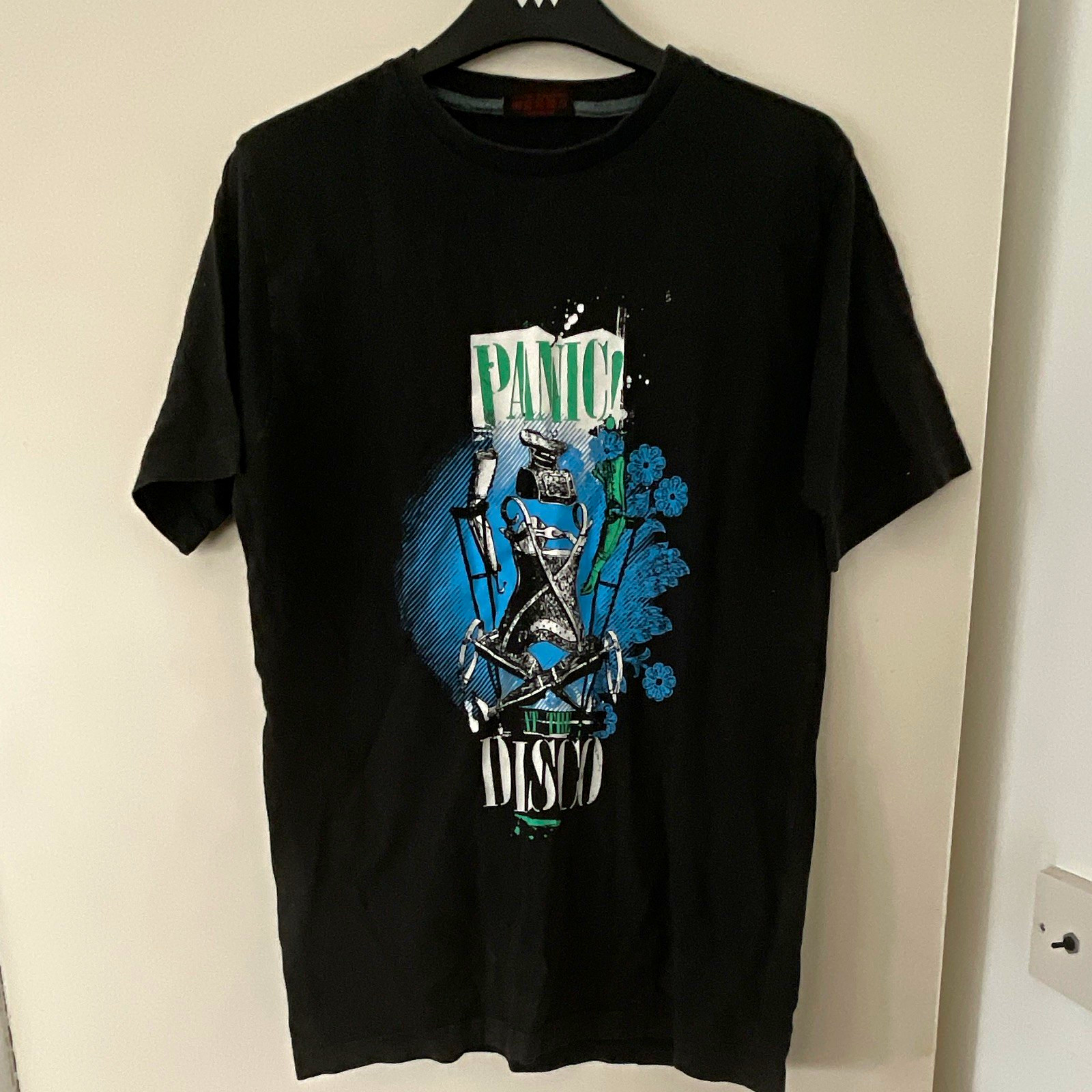 Panic At The Disco Black Graphic T-Shirt Rock Clothing, Very Rare, 2006