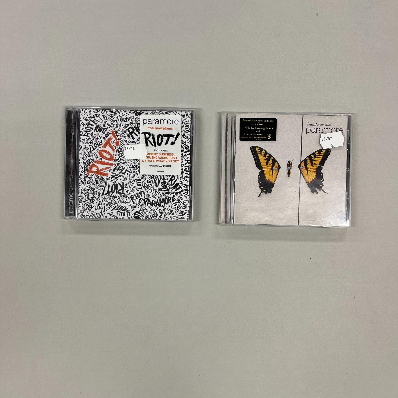 Paramore CDs x2 CD Riot and Brand New Eyes Genuine Vintage