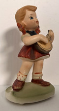 Vintage Our Children Girl Playing Banjo Figurine Porcelain picture