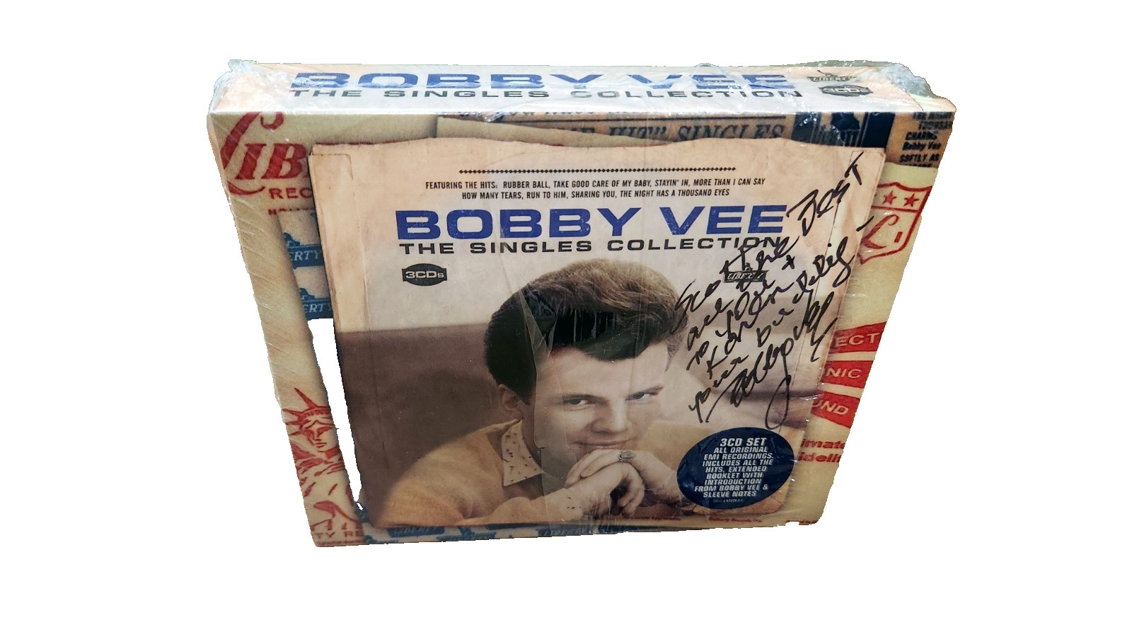 Bobby Vee The Singles Collection cd 3 disc set New in Wrapper  signed by Bobby