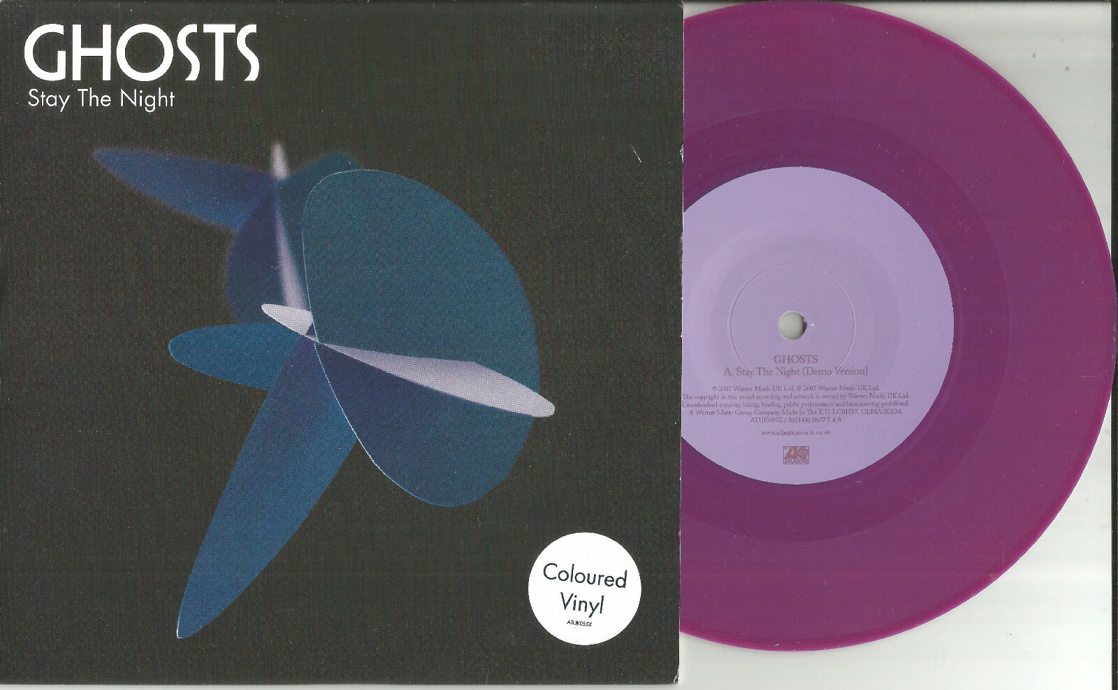 GHOSTS Stay night DEMO & Mind Session trk EUROPE PURPLE 7 INCH vinyl Single 45