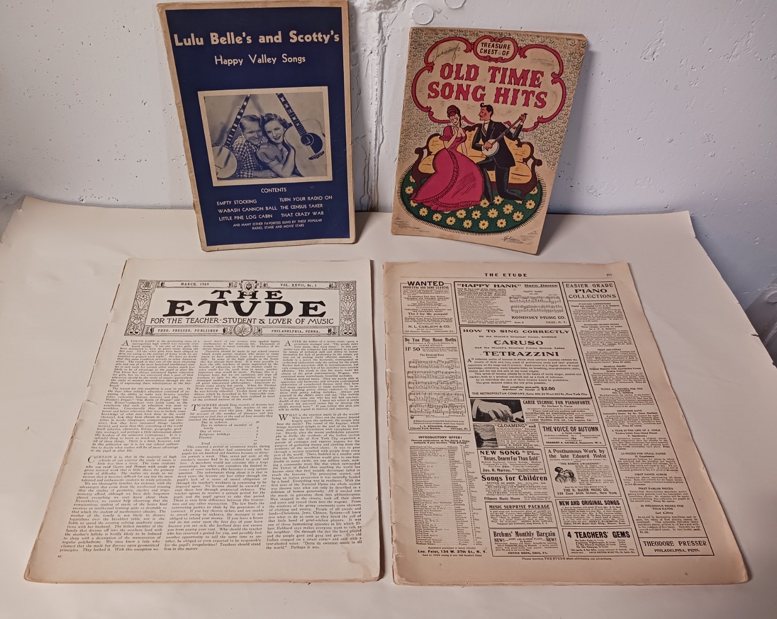 Antique Song Books 1909, 1935, 1940