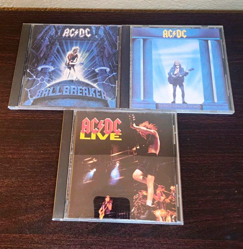 AC/DC 3 CD Lot Who Made Who Japan Sanyo Ballbreaker Live 1992 BMG Hard Rock