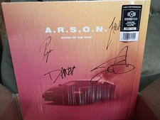 Signed Story Of The Year ARSON Neon Pink Yellow Splatter Vinyl Limited to 750 🔥 picture