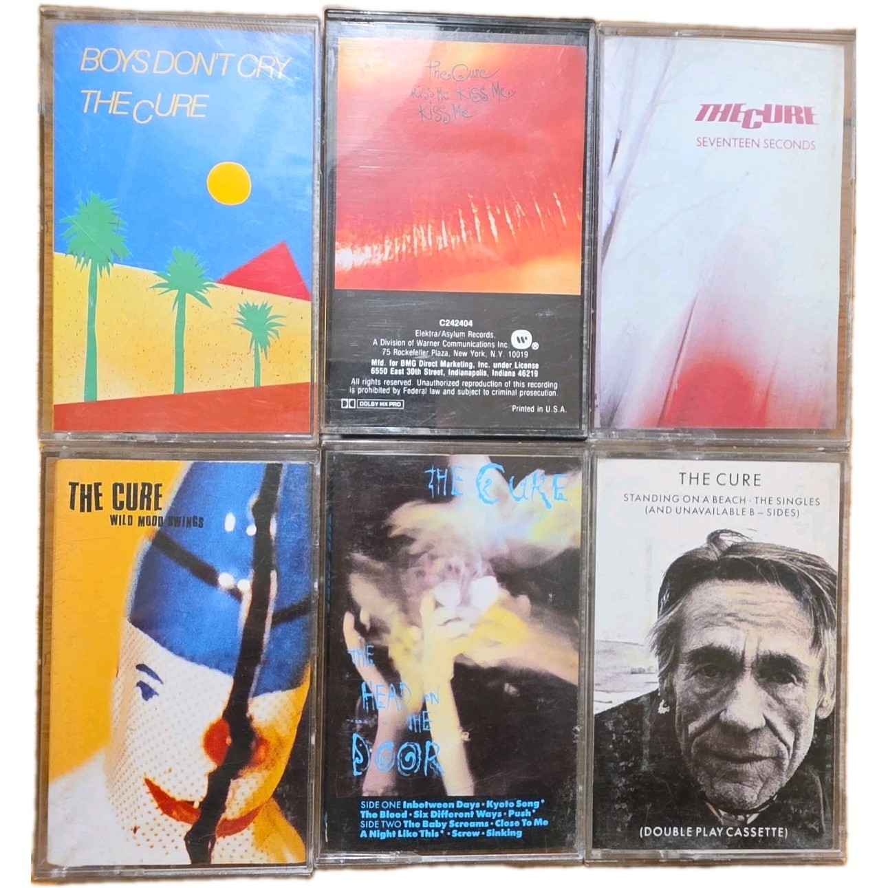 The Cure Cassette Tape Lot of 6 Elektra Boys Don’t Cry Kiss Me Head Door