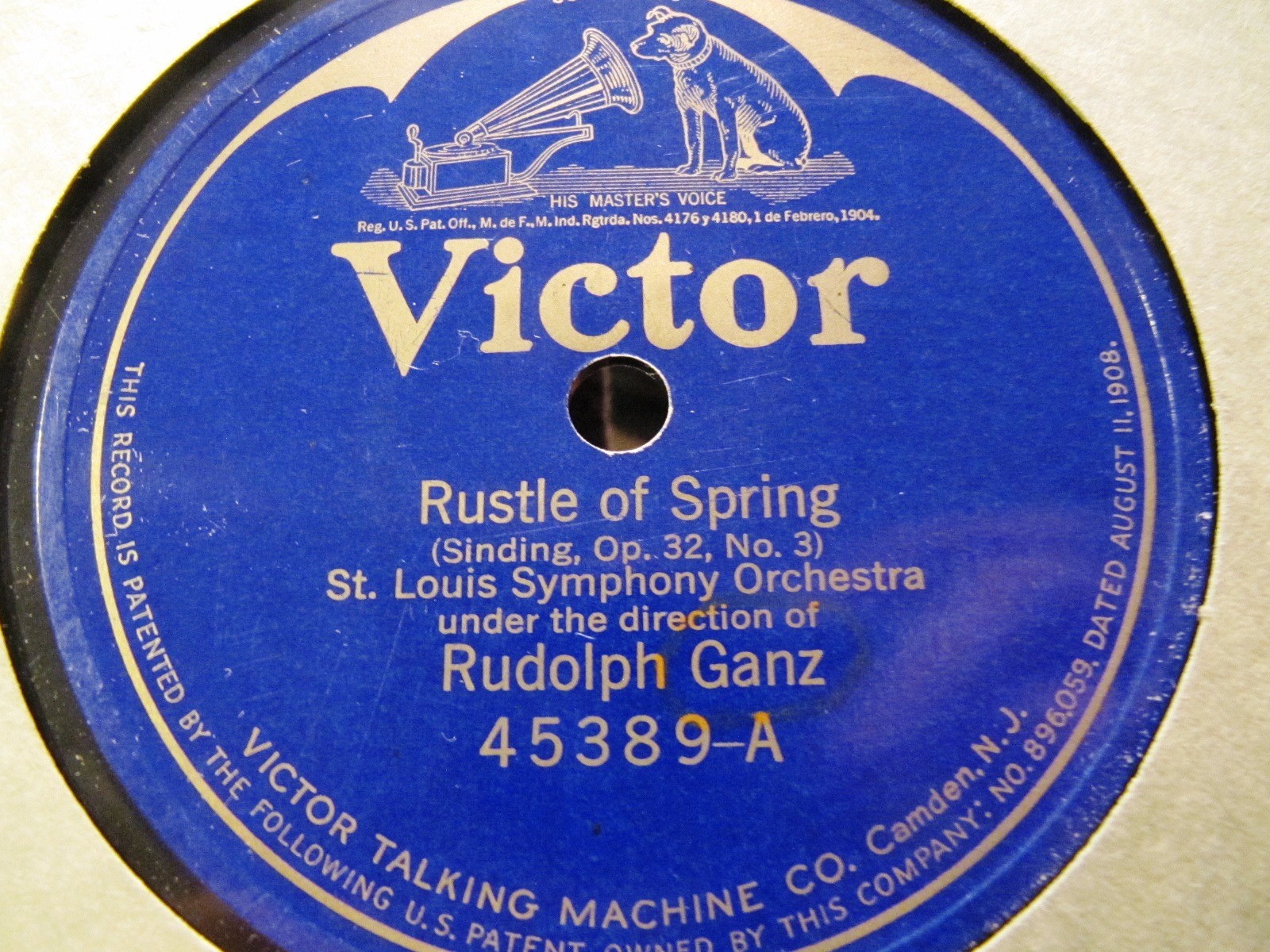 1st Rec 1923 ST LOUIS SYMPHONY Rudolph Ganz D\'Albert Improvisator VICTOR 45389
