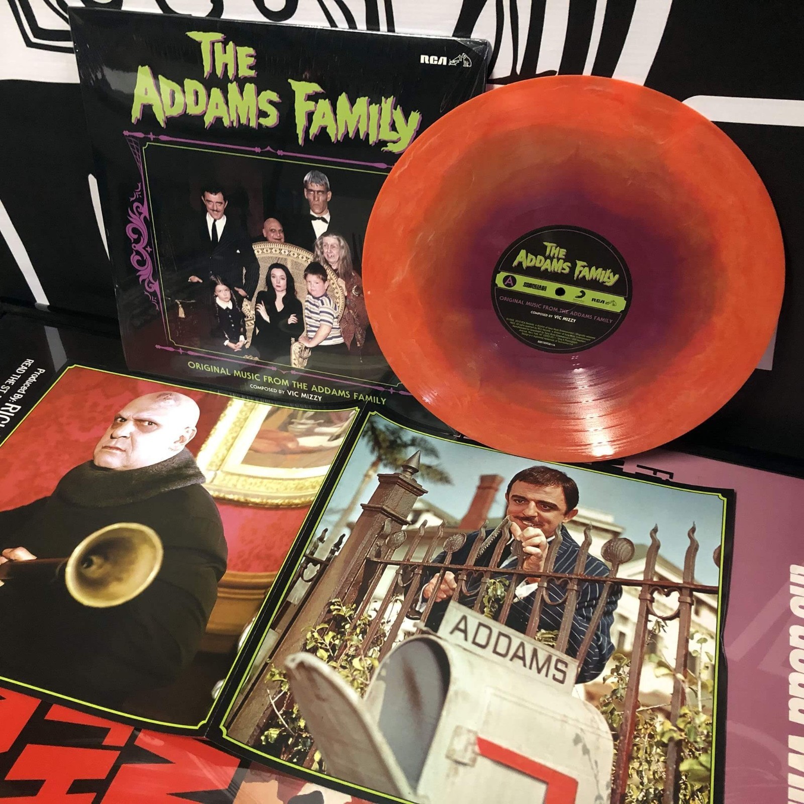 THE ADDAMS FAMILY Soundtrack ORANGE & PURPLE VINYL LP - Sealed with Poster