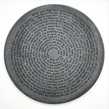 PERSONALISED SONG LYRICS ENGRAVED ON SLATE DISC. WEDDING SONG FIRST DANCE picture
