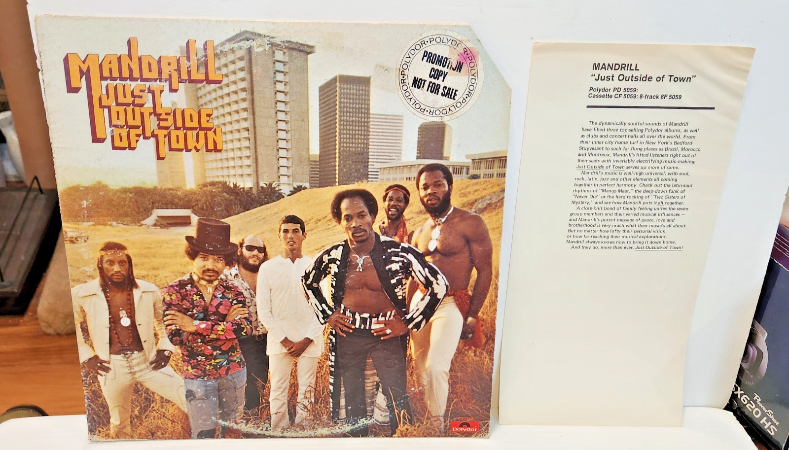 MANDRILL - Just Outside of Town PROMO 1973 Vinyl LP  w/ Insert FUNK