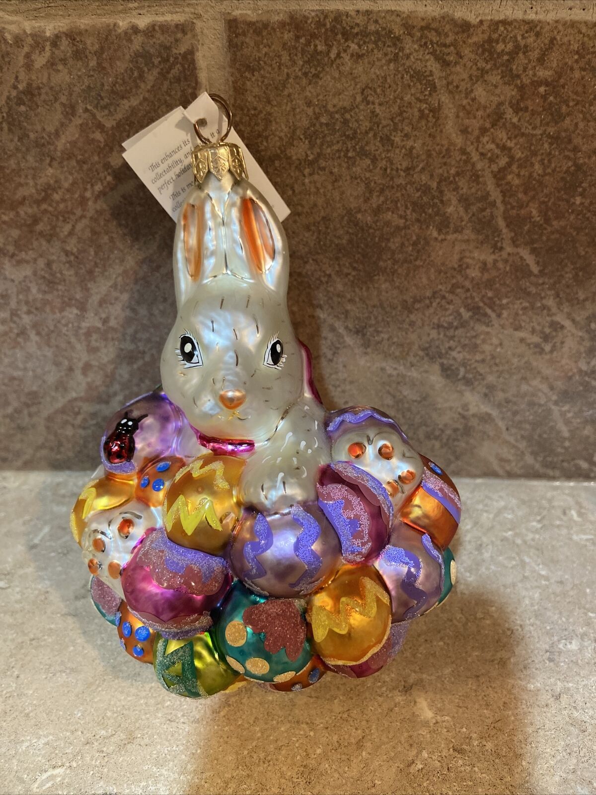 Christopher Radko Easter Bunny With Eggs And Lady Bug.  New With Tag