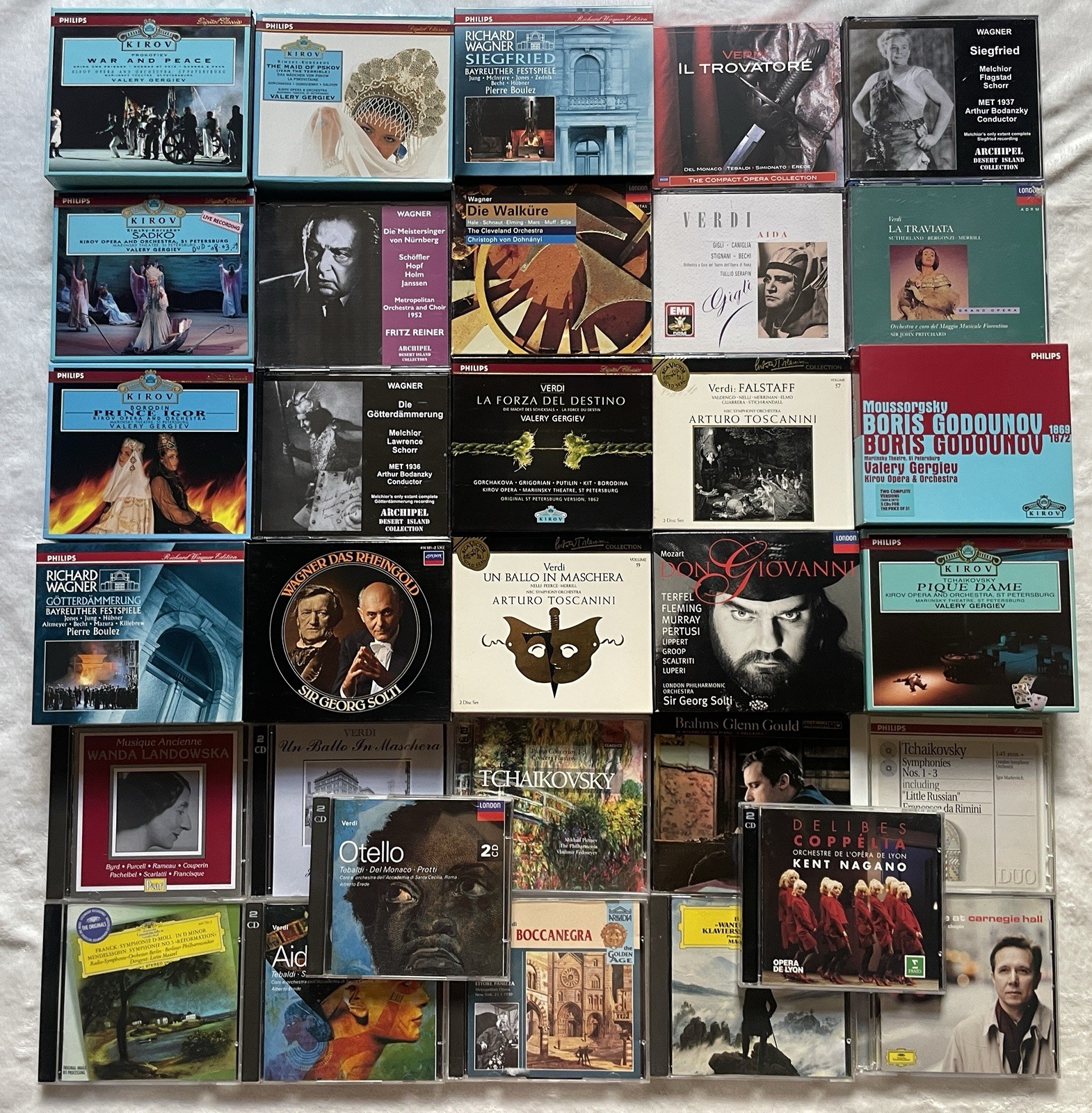 Lot of 32 OPERA CLASSICAL CD SETS Wagner Verdi Landowska Gergiev Mozart Philips