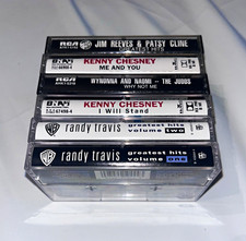Country Cassette Lot 6 Kenny Chesney Randy Travis Judds Jim Reeves Patsy Cline picture