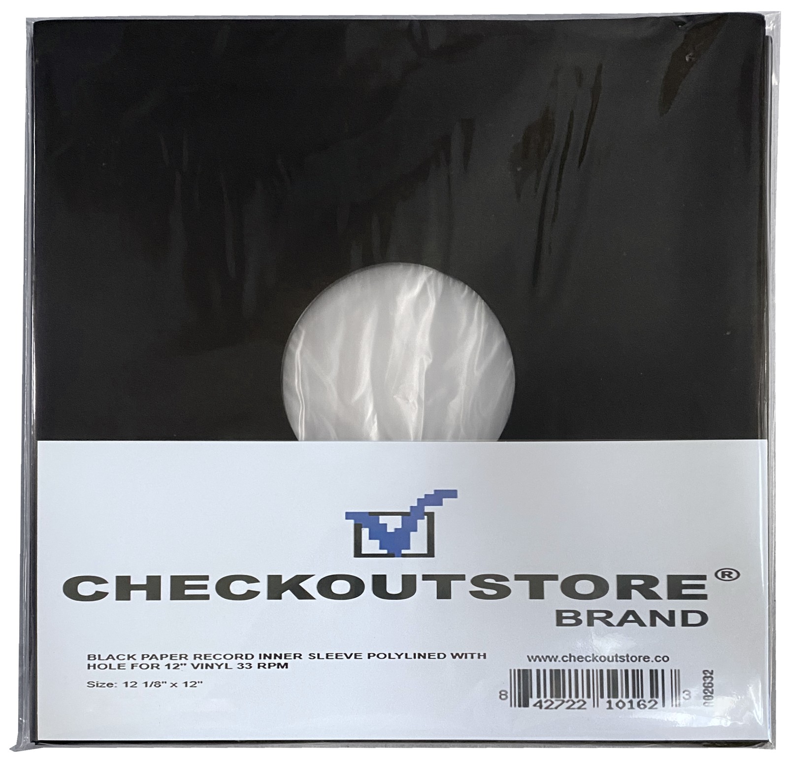 COS Black Paper Record Inner Sleeves Polylined With Hole 12\