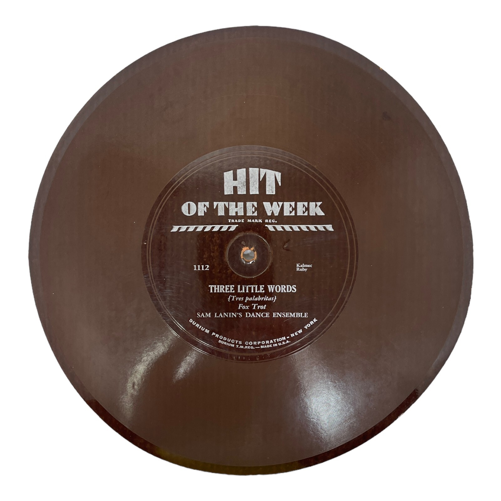 Sam Lanin's Dance Ensemble ‎– Three Little Words 1930 Flexi-disc, 10