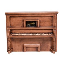 Vintage Ceramic Upright Piano Music Box Wood Grain Finish Working Desk Decor KSS picture