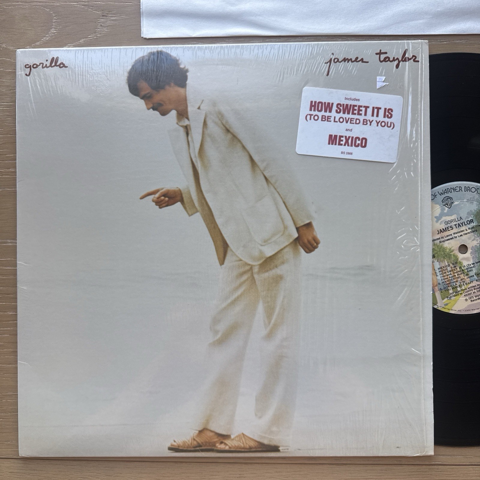 1975 James Taylor Gorilla Original US Monarch Press In Shrink + Hype EX/EX