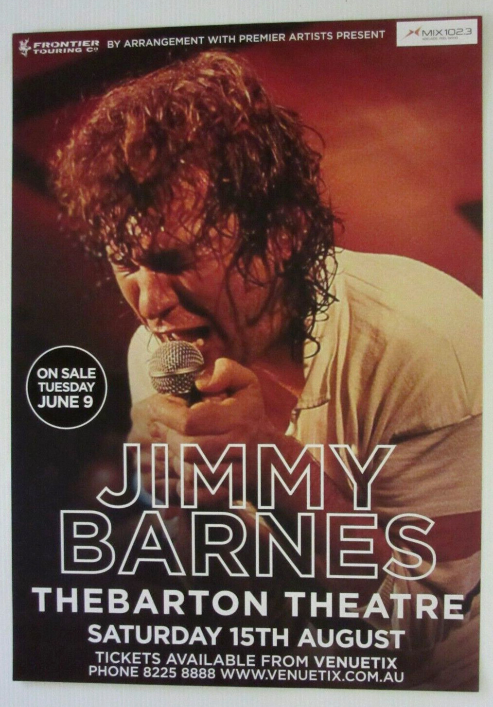 JIMMY BARNES ORIGINAL TOUR POSTER (LAST ONE)