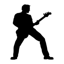 Bass Guitar Player Decal Sticker Black Die Cut Vinyl picture