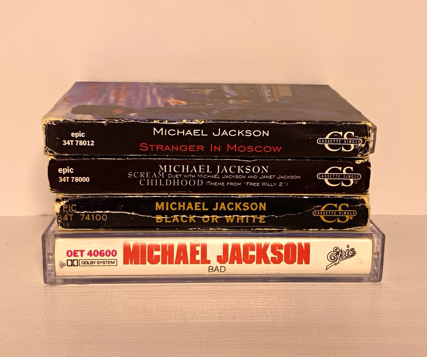Michael Jackson Cassette Lot of 4 Bad (Epic) Black or White NO MOLD