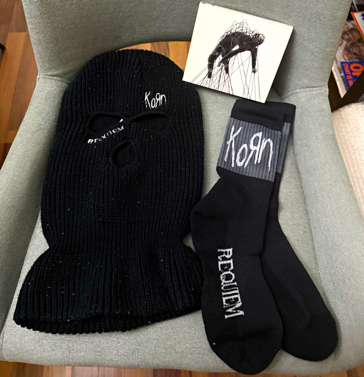 Korn Lot of 3 The Nothing CD Album 1 pair of Requiem Socks 1 Requiem Mask 