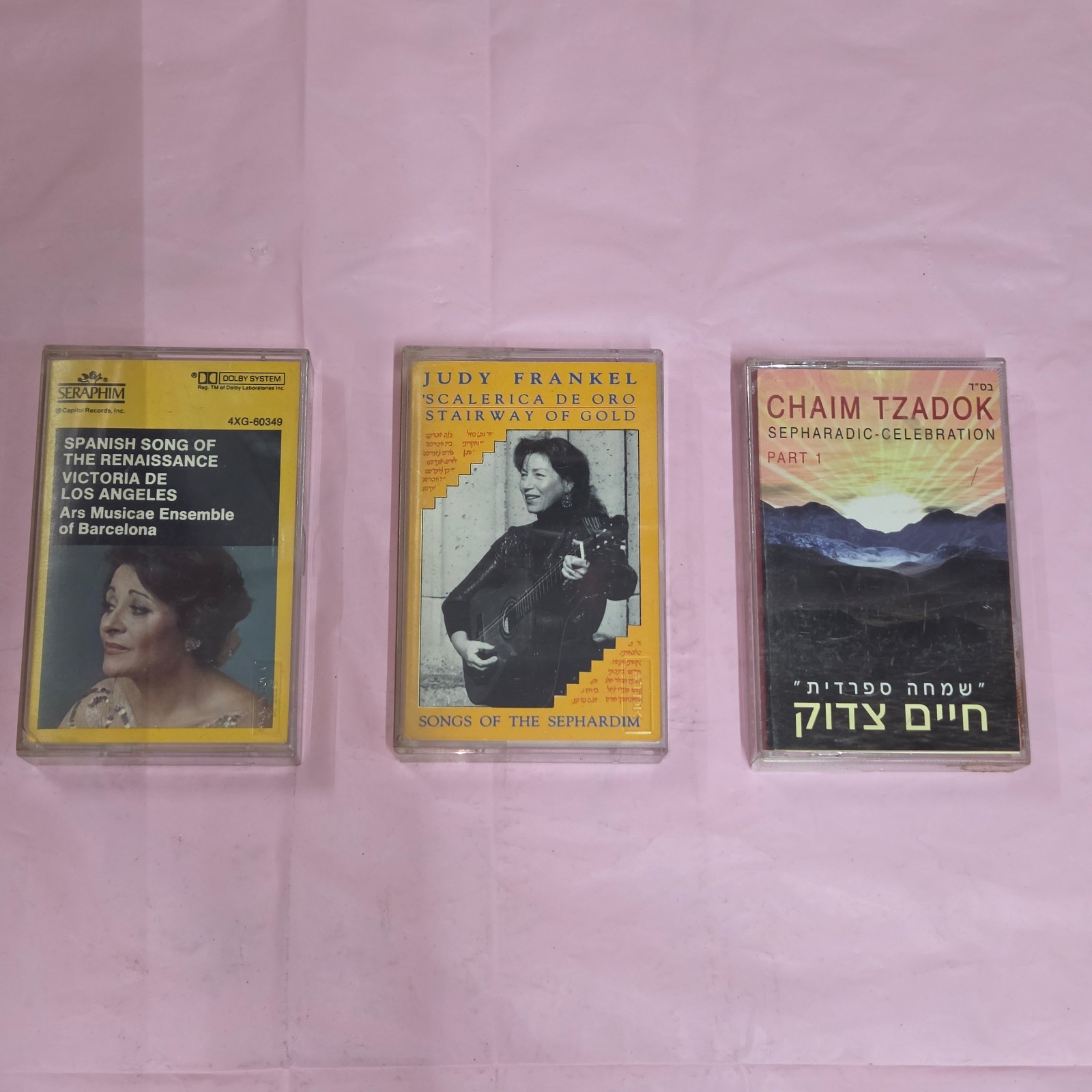 3 Cassette Lot Judy Frankel Chaim Tzadok Victoria de los Angeles Sephardic