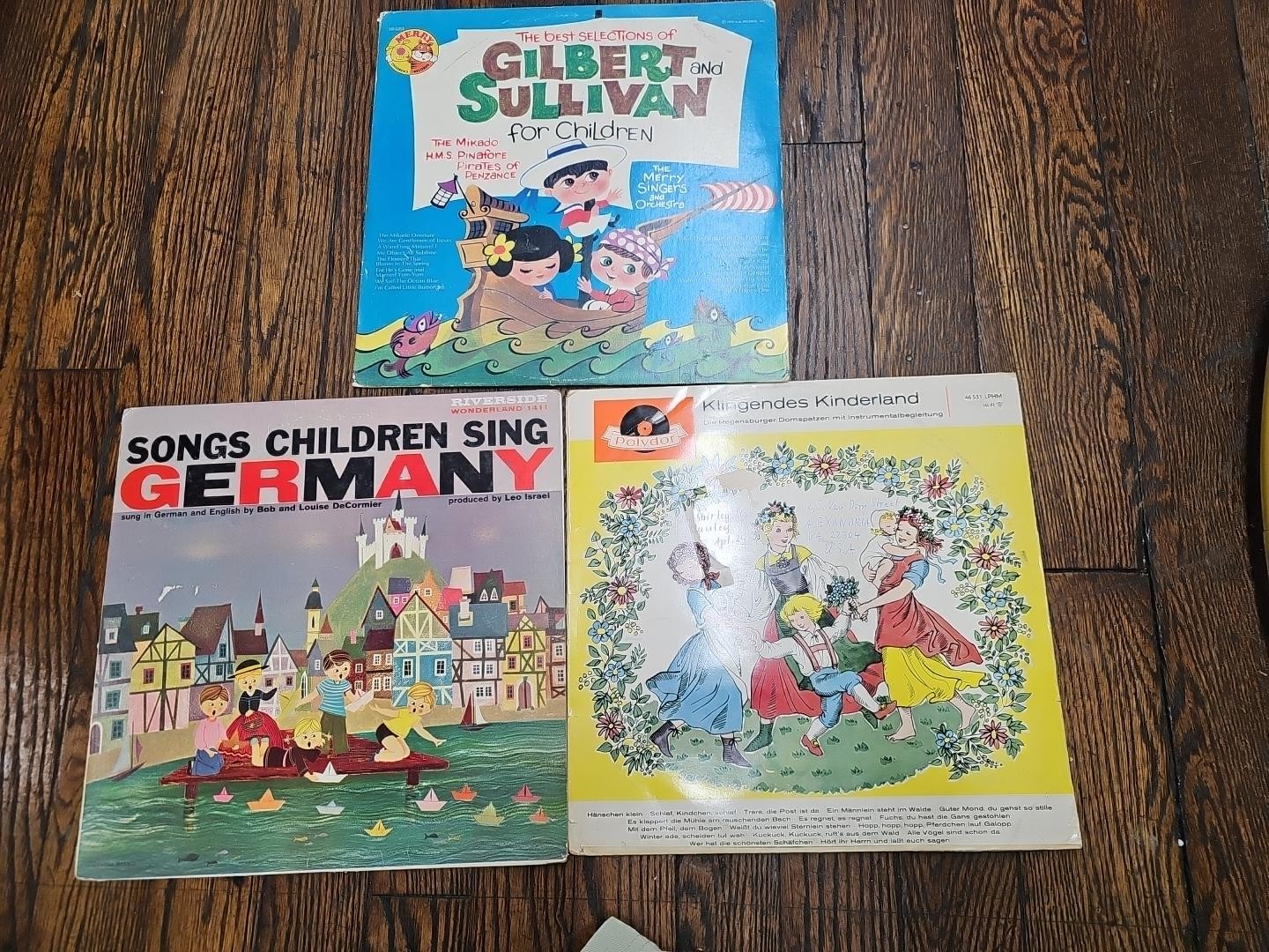 Vintage Children\'s Vinyl LP Lot of 3 Germany Gilbert Sullivan Polydor Riverside