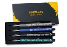Bass Player Gifts: Ballpoint Pen Set of 4, Perfect Bass Guitar Gifts for Men picture
