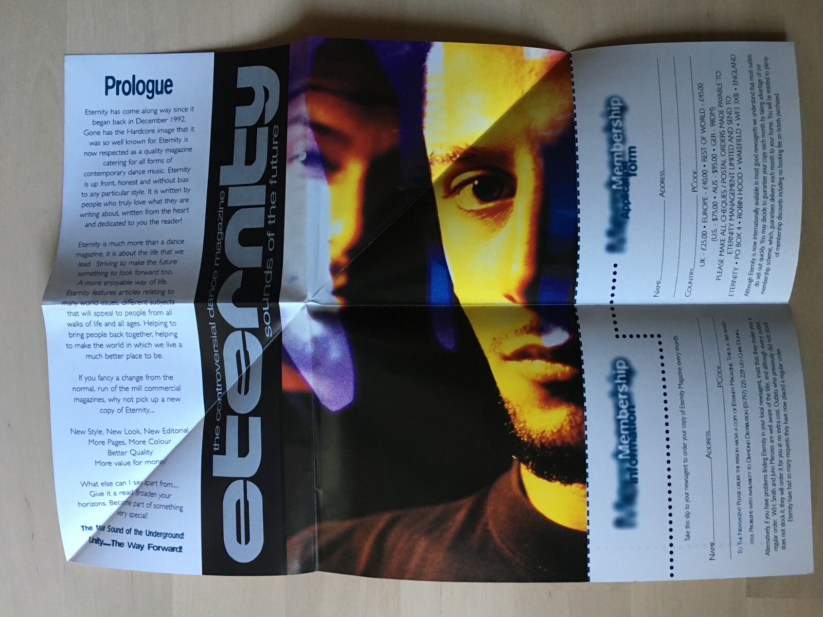 Controversial Eternity Magazine Membership rave flyer Wakefield - Rare Like New