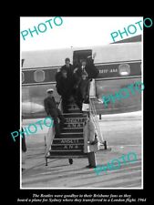 OLD POSTCARD SIZE PHOTO OF THE BEATLES 1964 AUSTRALIAN TOUR SYDNEY AIRPORT picture