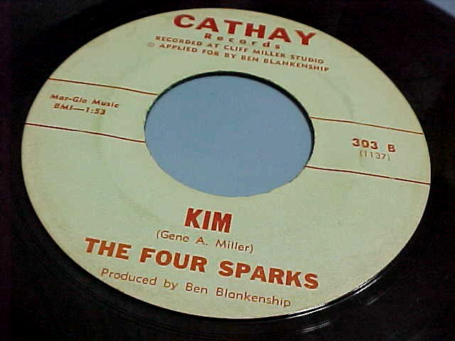 THE FOUR SPARKS -KIM / A LITTLE PRAYER-EX VINYL & GREAT AUDIO (1960 ROCKABILLY)
