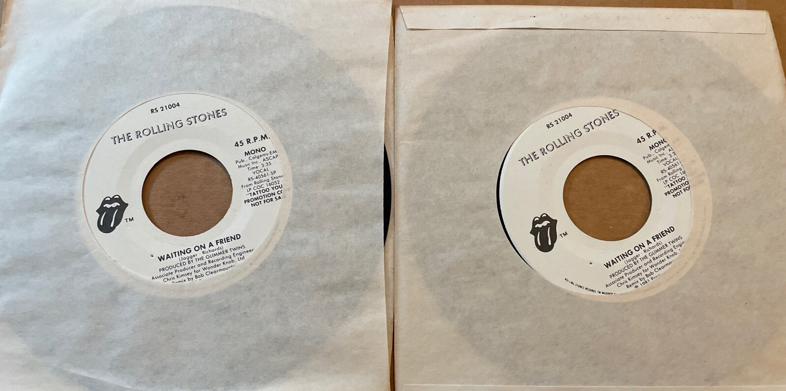 Lot Of 2X ROLLING STONES-Waiting On A Friend 7