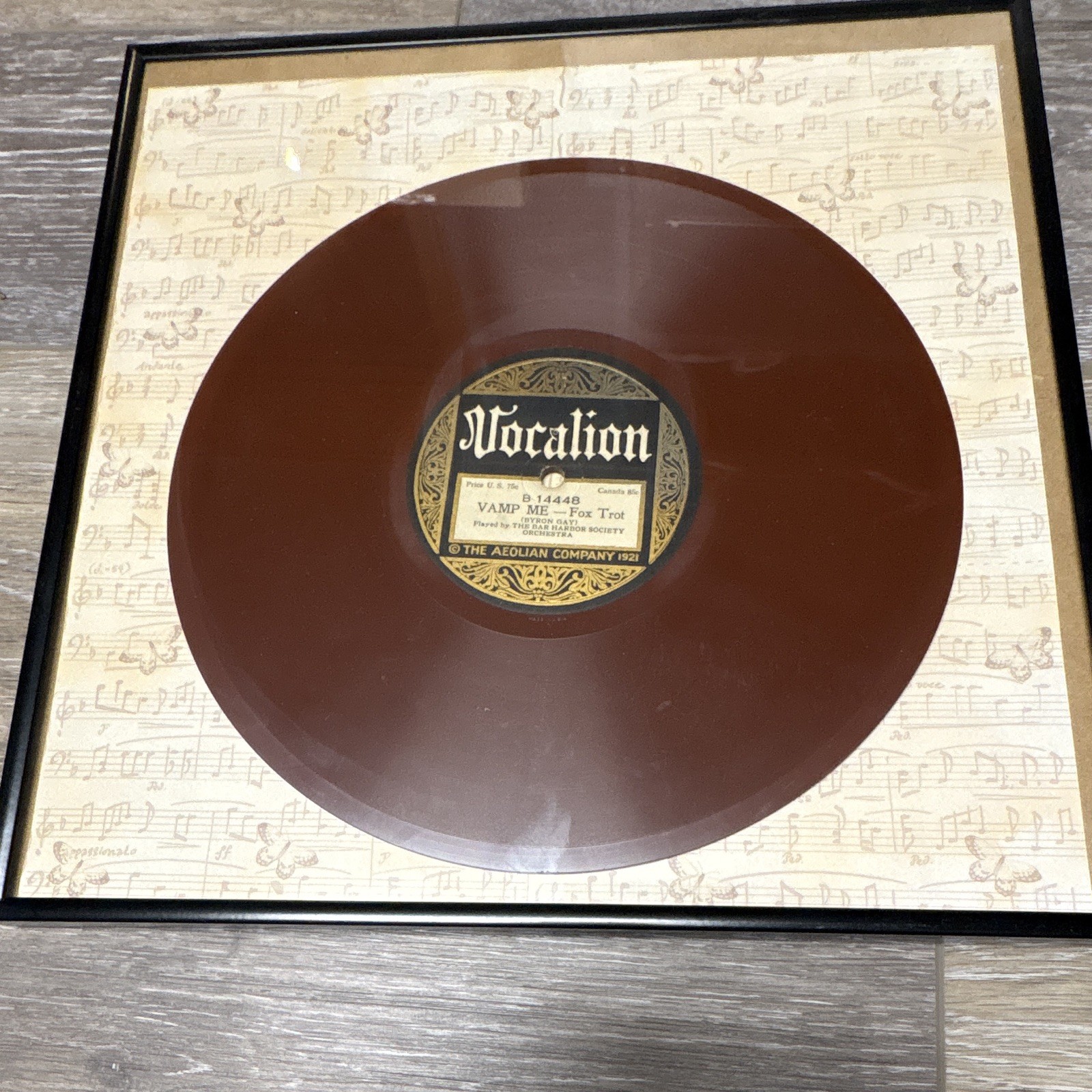 Vocalion B 14448 Vamp Me Record Single 1921 Bar Harbor Society Orchestra