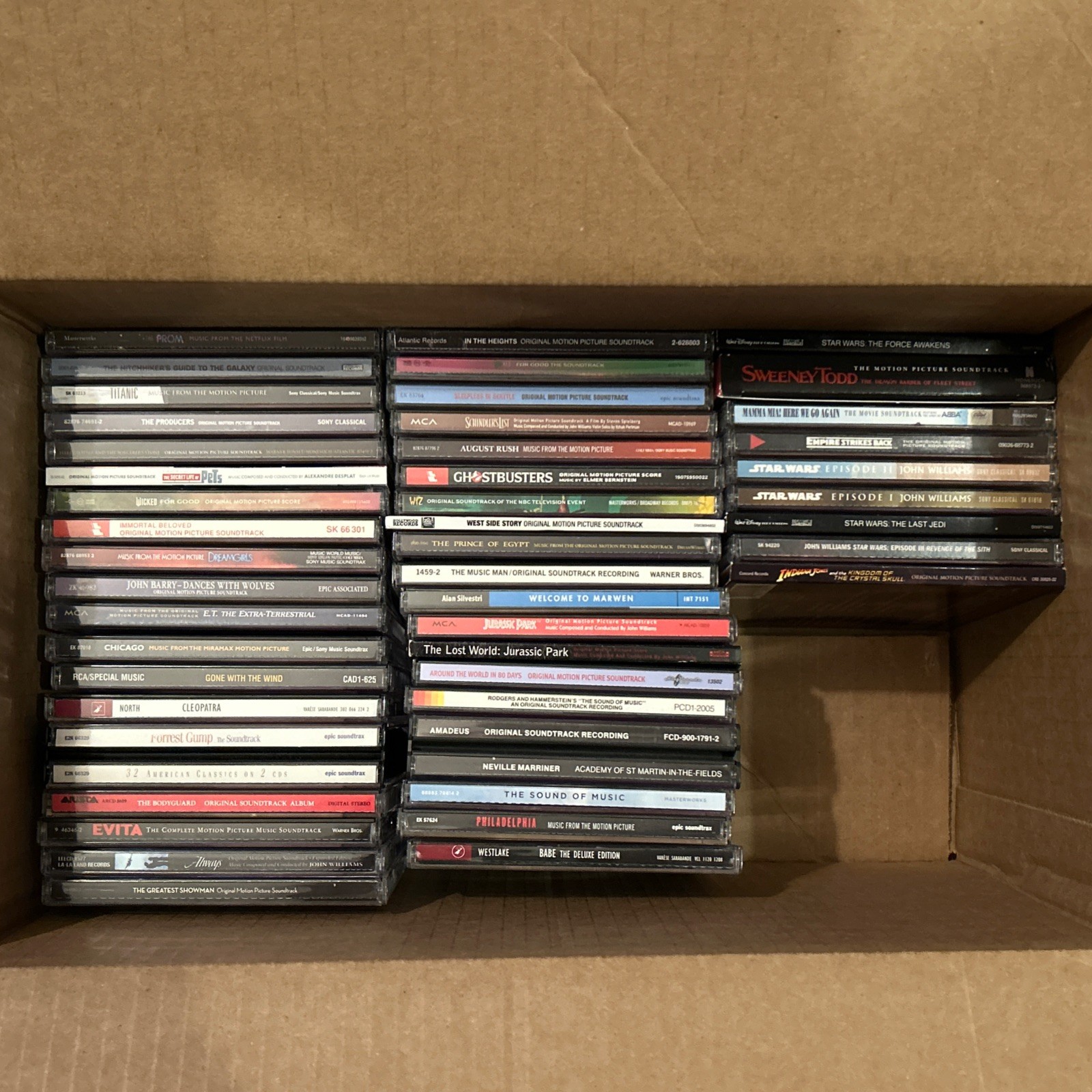 Movie Soundtrack CD Lot of 47 Cds-Star Wars, Jurassic Park, Ghostbusters, E.T…