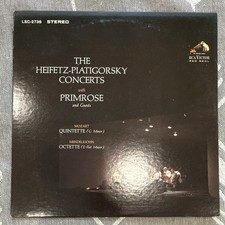 The Heifetz-piatigorsky Concerts with Primrose Vinyl LP Record Album picture