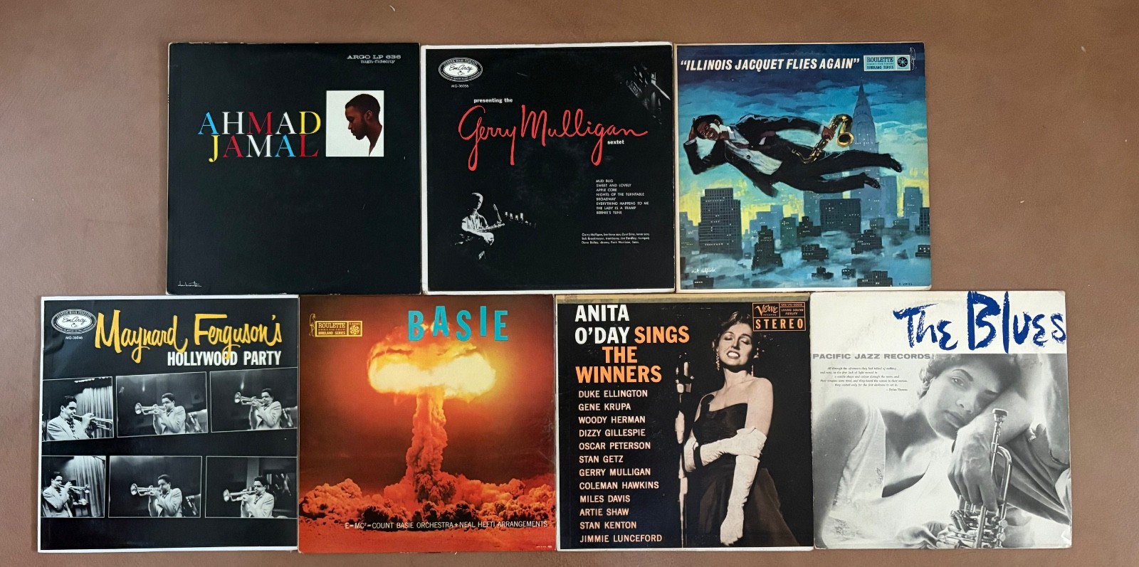 jazz lp lot illinois jacquet anita o\'day emarcy gerry mulligan