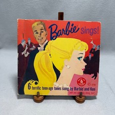 Barbie Sings 3 Record Vinyl Set 45 RPM Mattel Inc 1961 Vintage Lyric Booklet picture