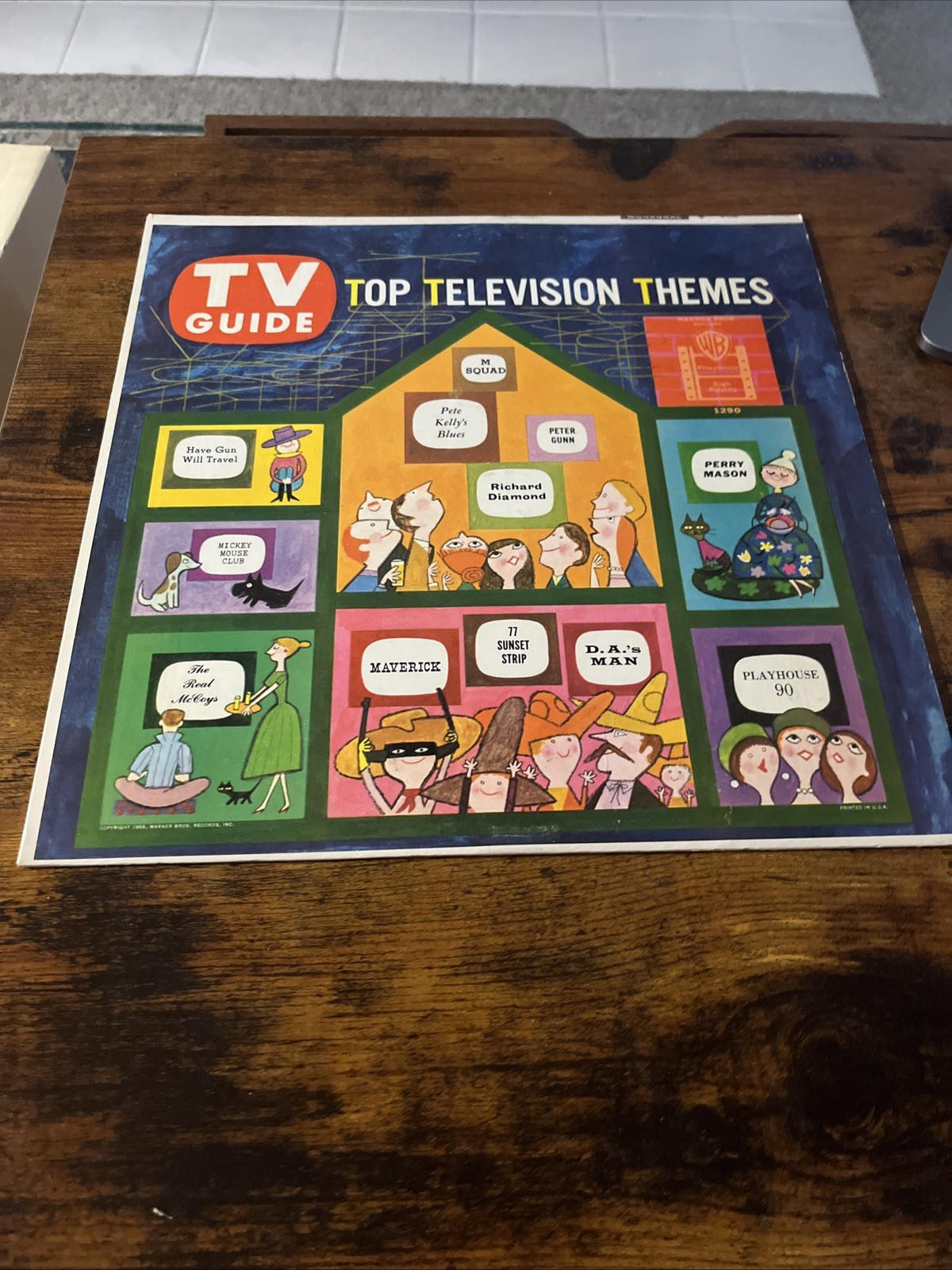 TV Guide Top Television Themes Record LP Vinyl 1959 VG Tested Warner Bros