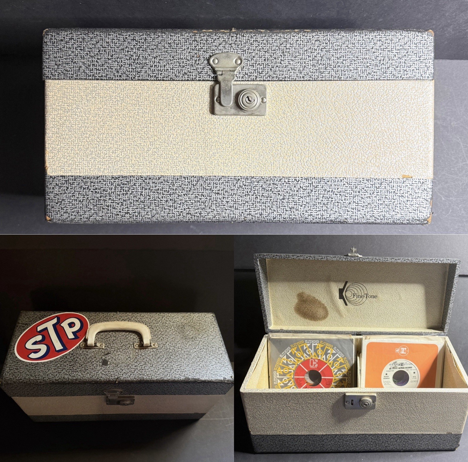 Vintage 60s Fine Tone Double DJ Box Case 45rpm Garage Psych Punk Rockabilly Rare