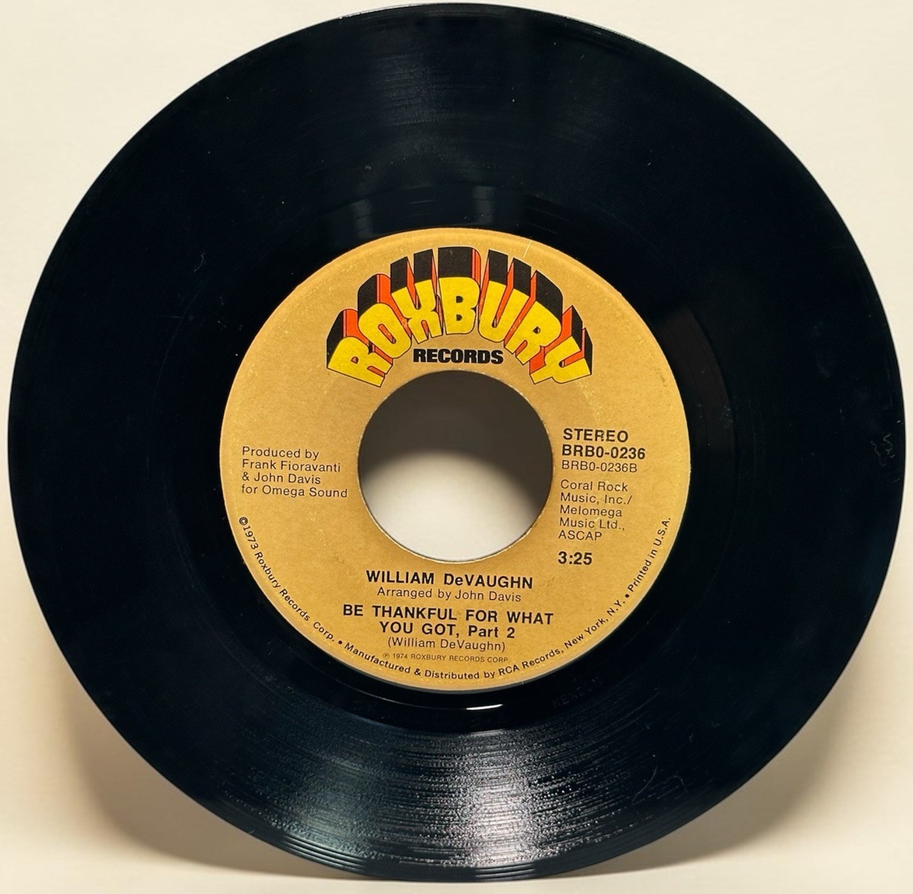 William DeVaughn: Be Thankful For What You Got I/ll 1974 Rare Label Press Error
