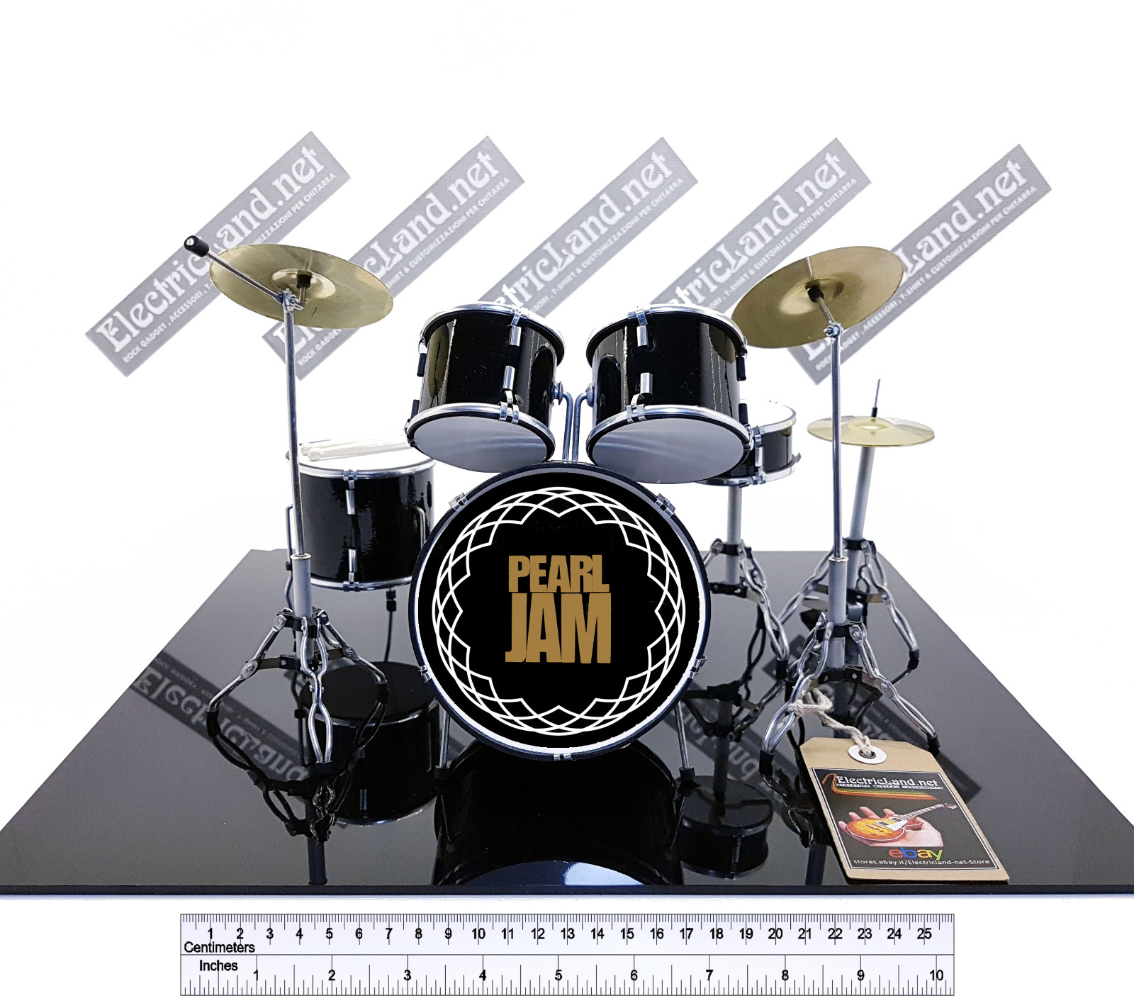 Mini Drum set PEARL JAM miniature tribute scale 1:4 rock gadget collectible kit