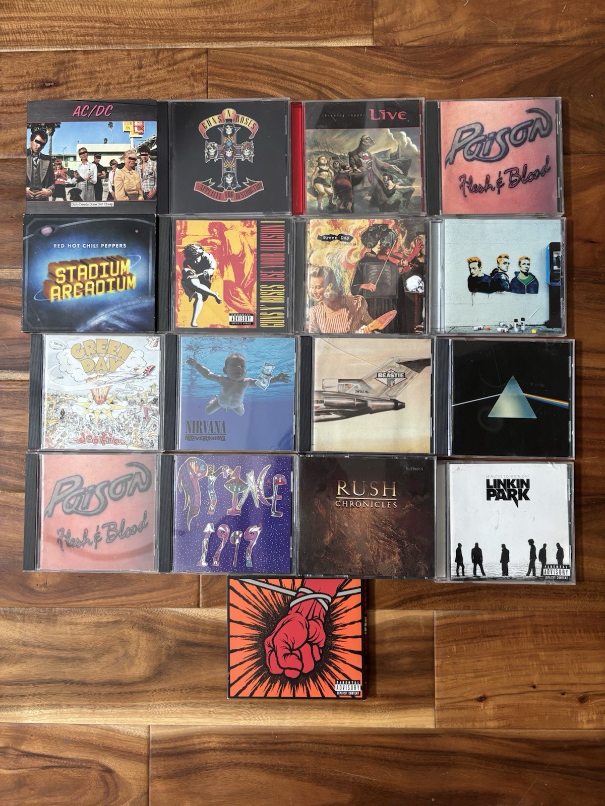 Rock CD Lot of 17 CDs Guns AC/DC Green Day Nirvana Beastie Boys Metallica
