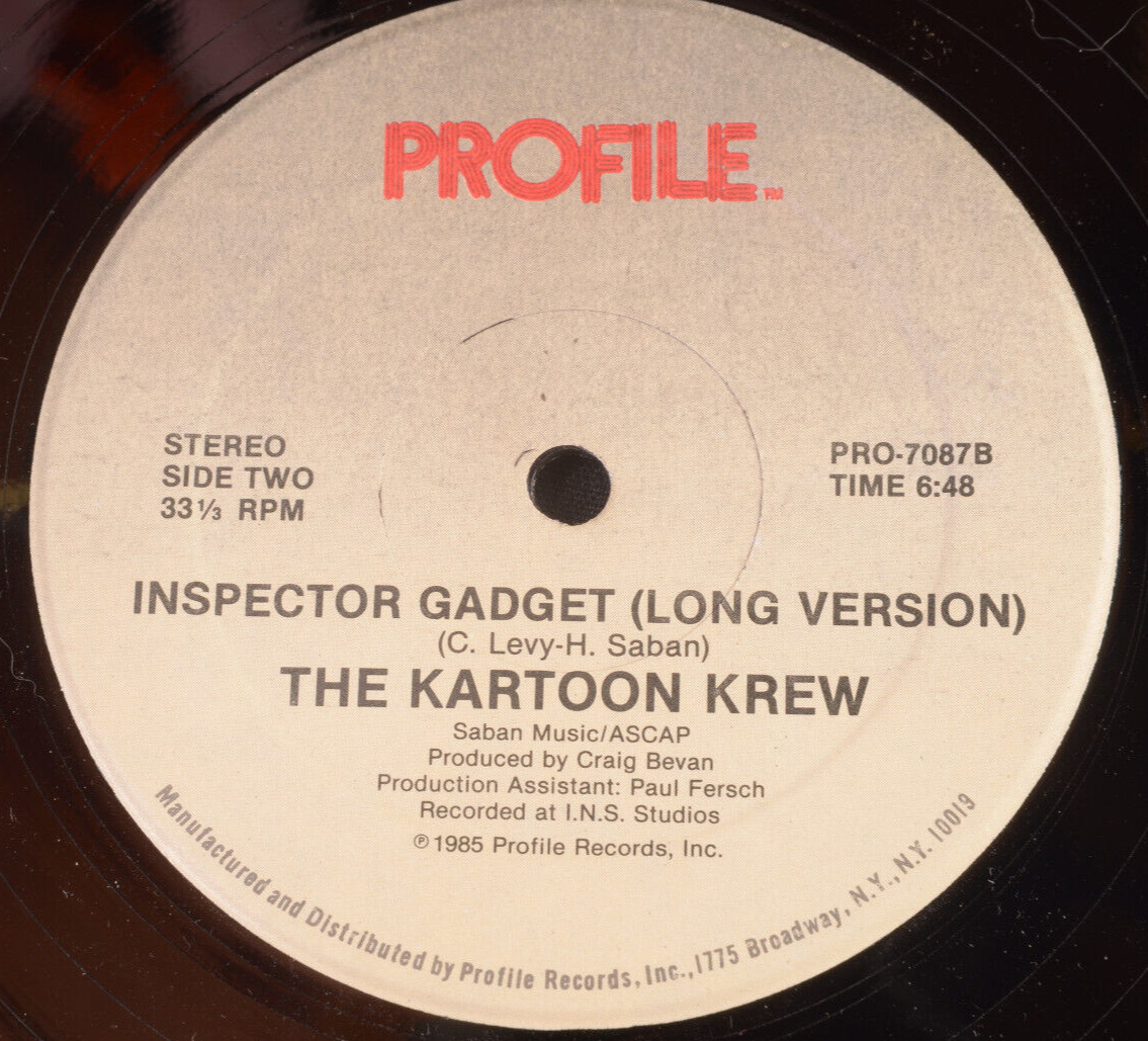 Inspector Gadget - The Kartoon Krew - Profile Records - Vinyl Music Record
