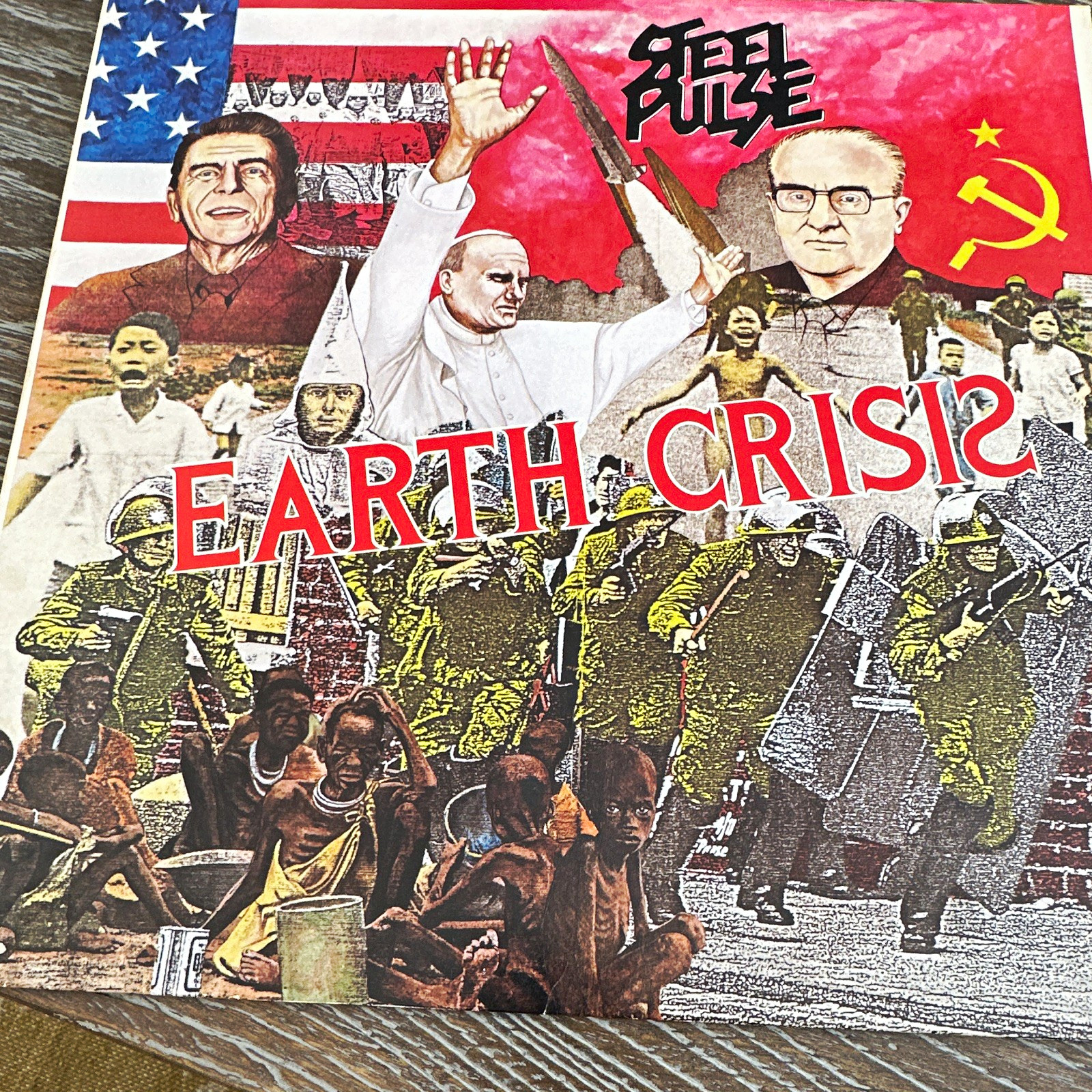 Steel Pulse Earth Crisis LP Vinyl 1984 Elektra/Asylum Records Reggae