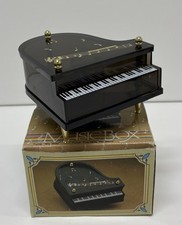 Vintage Schmid Lucite Smoked Plastic Grand Piano Musical Collectible Music Box picture