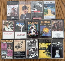 Mixed Lot of 14 Cassettes - Def Leppard | Santana | Heart | Foreigner | Elton + picture