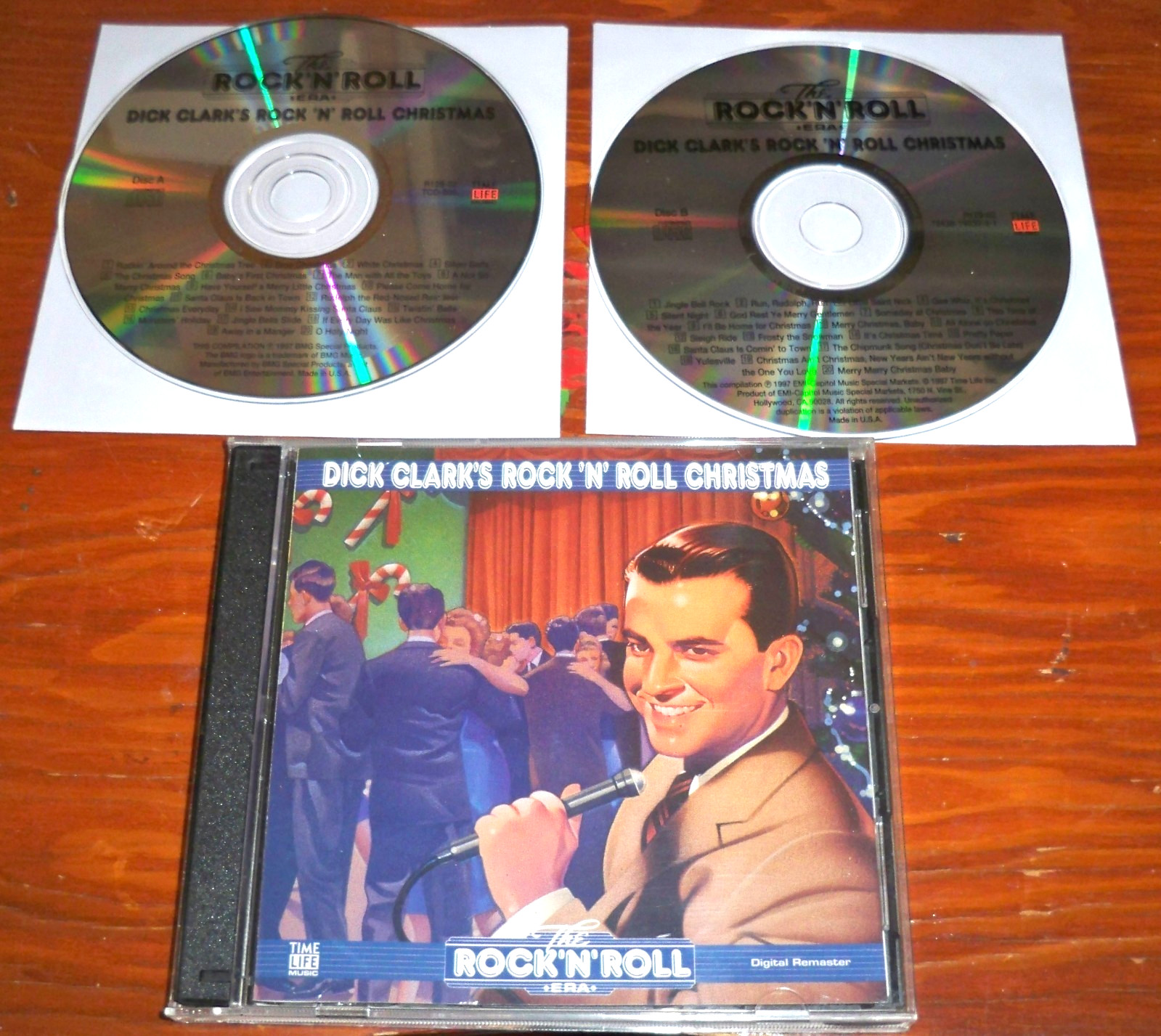 DICK CLARK\'S ROCK \'N\' ROLL CHRISTMAS, 1997  TIME-LIFE/BMG, 2 CDs, 40 SONGS - EX