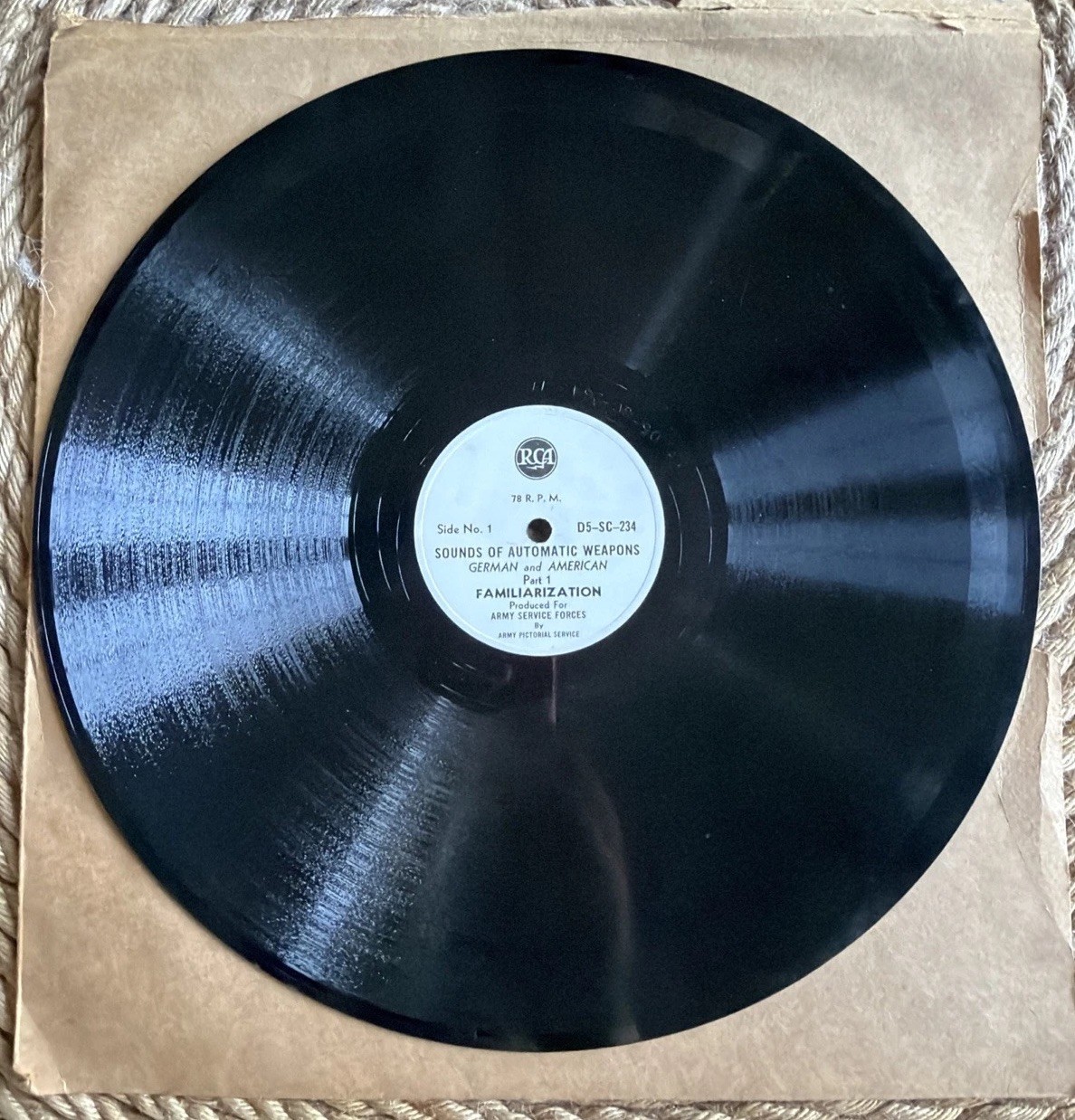 RCA US Army Sounds Of Automatic Weapons 78 German And American Rare Find