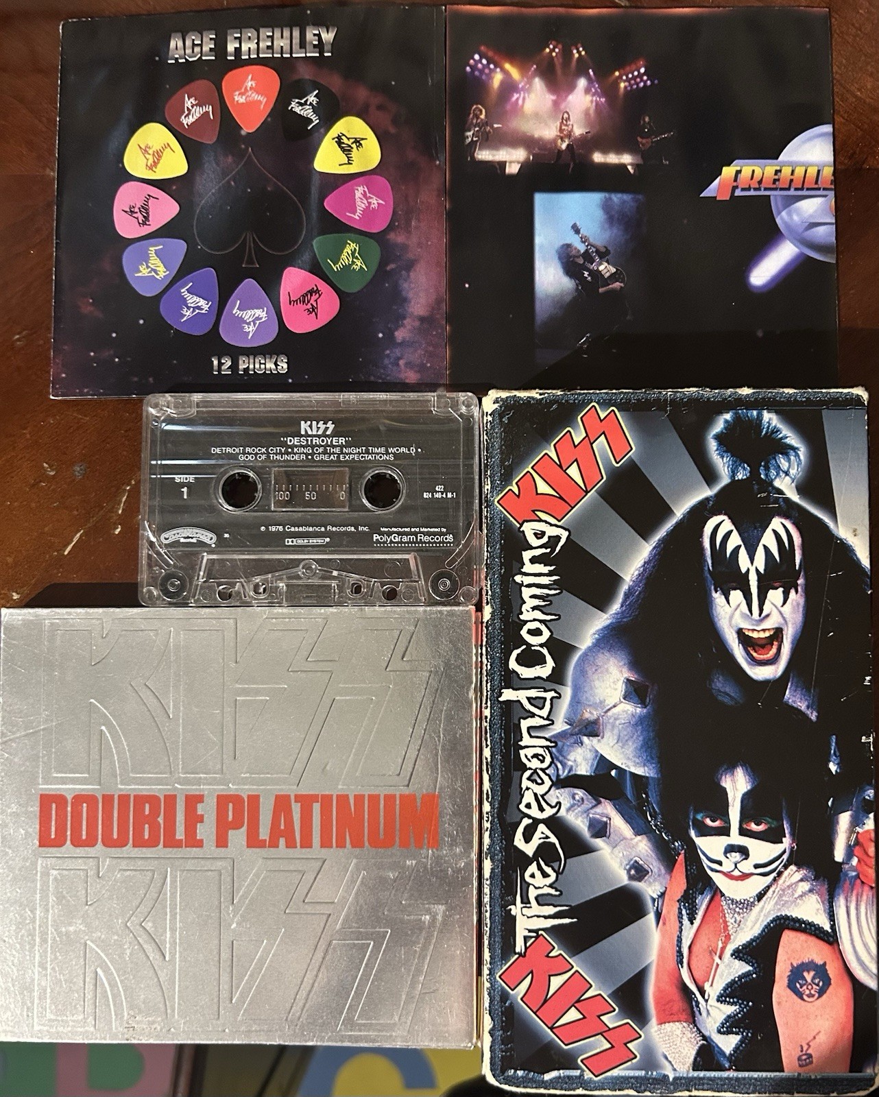 KISS memorabilia Destroyer Cassette 1976 , KISS VCR tape , Double Platinum CD