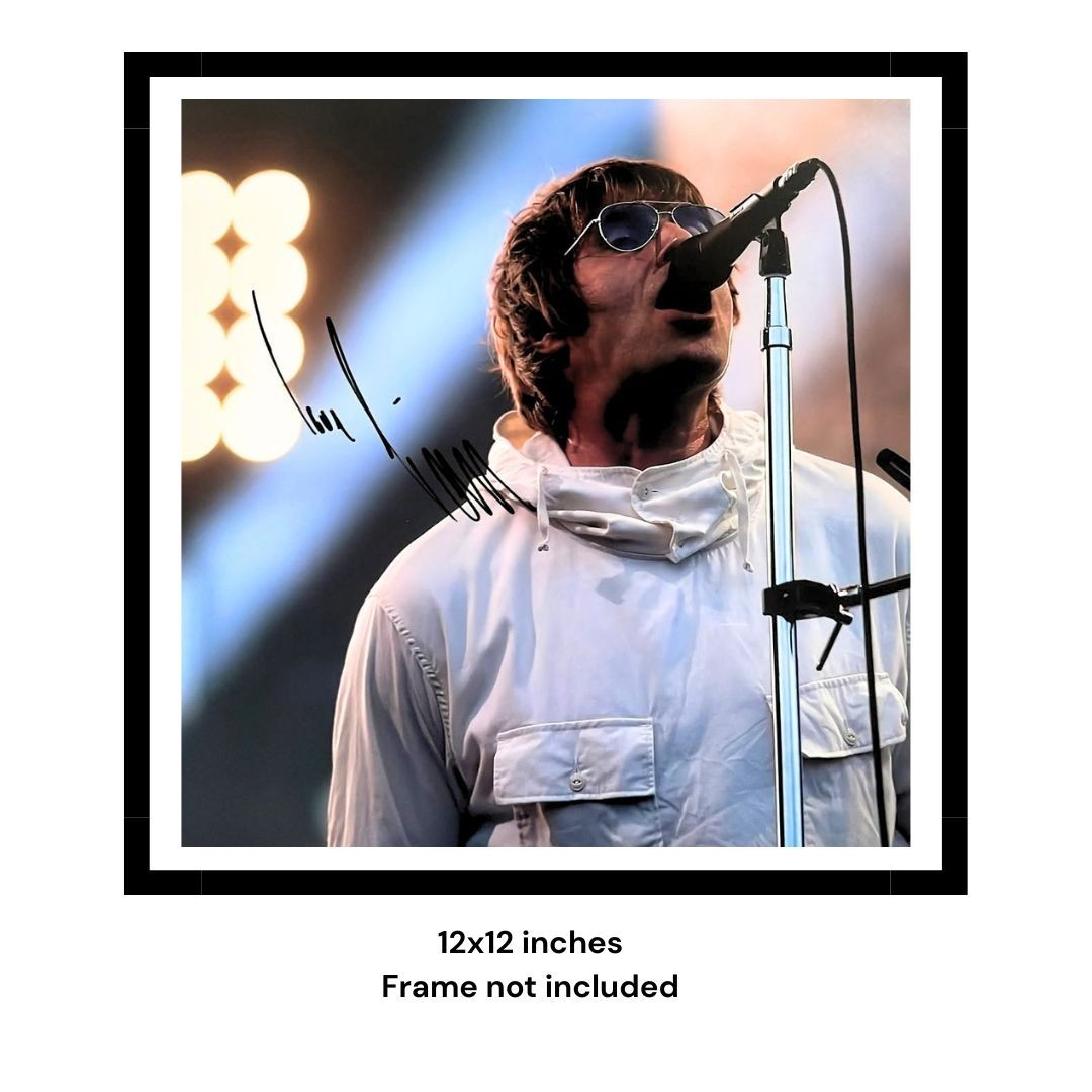 Liam Gallagher Hand Signed Oasis Frontman Photo 12x12 Legend COA & PSA Approved